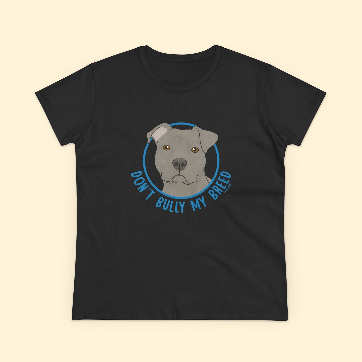 Don't Bully My Breed | Floppy Ears | Women's Midweight Cotton Tee - Detezi Designs - 20298448731796346280