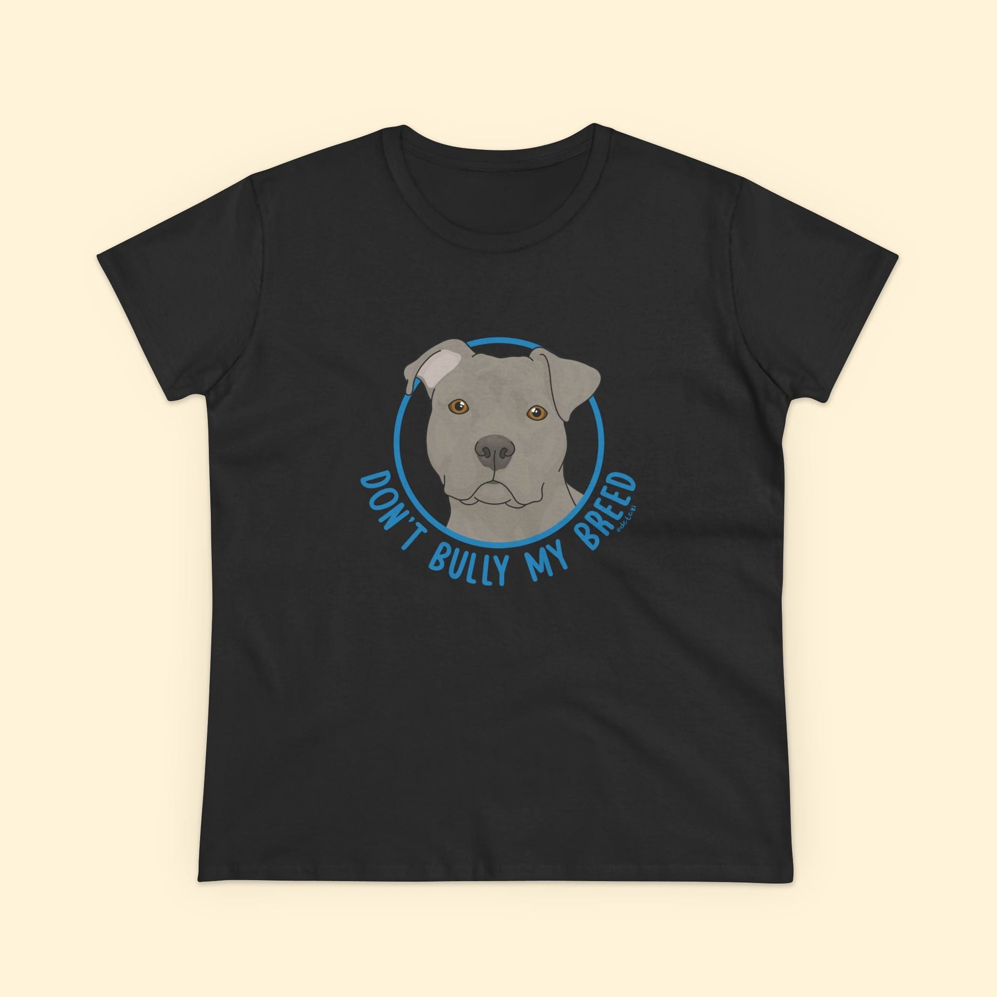 Don't Bully My Breed | Floppy Ears | Women's Midweight Cotton Tee - Detezi Designs - 20298448731796346280