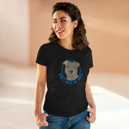 Don't Bully My Breed | Floppy Ears | Women's Midweight Cotton Tee - Detezi Designs - 22140356561109049864