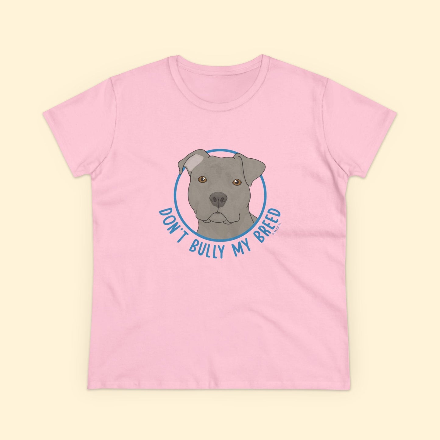 Don't Bully My Breed | Floppy Ears | Women's Midweight Cotton Tee - Detezi Designs - 22140356561109049864