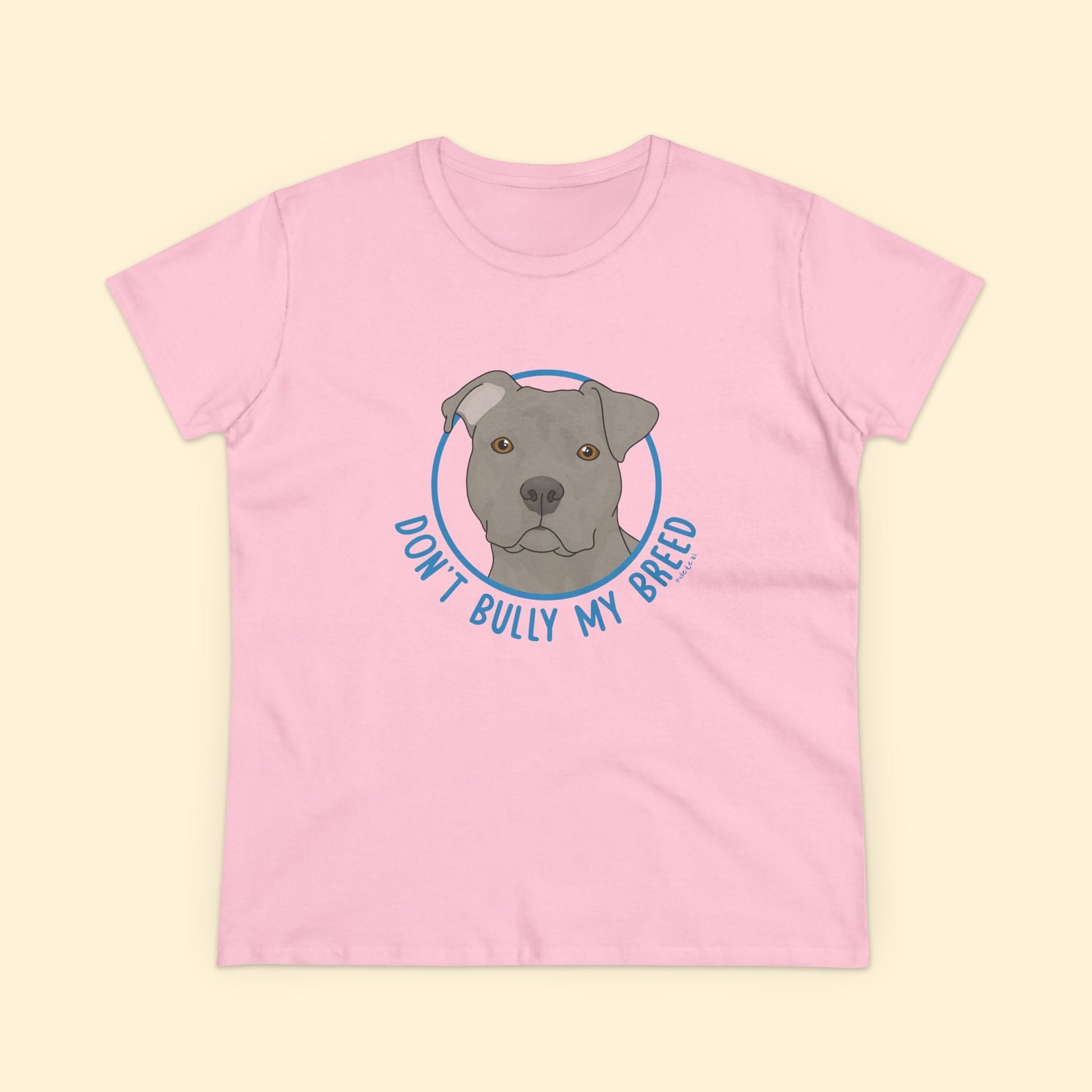 Don't Bully My Breed | Floppy Ears | Women's Midweight Cotton Tee - Detezi Designs - 22140356561109049864