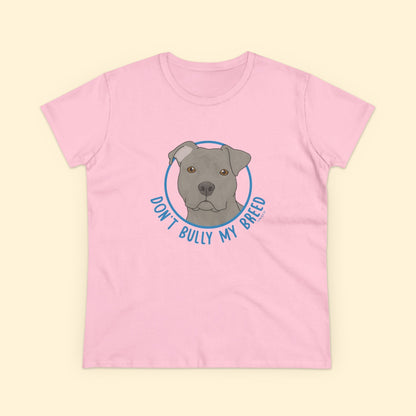 Don't Bully My Breed | Floppy Ears | Women's Midweight Cotton Tee - Detezi Designs - 22140356561109049864
