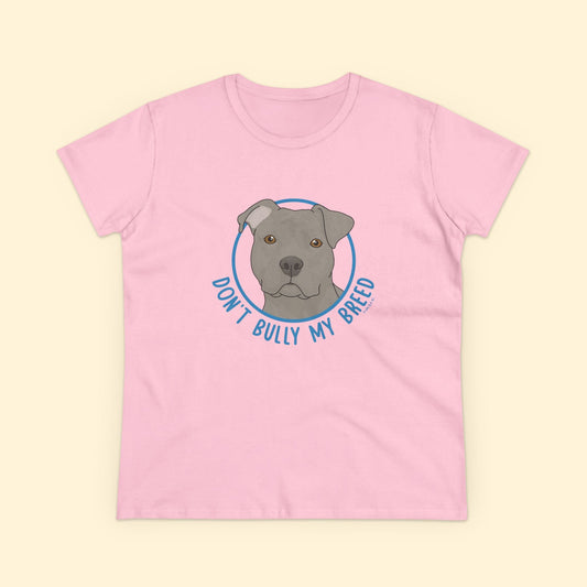 Don't Bully My Breed | Floppy Ears | Women's Midweight Cotton Tee - Detezi Designs - 22140356561109049864