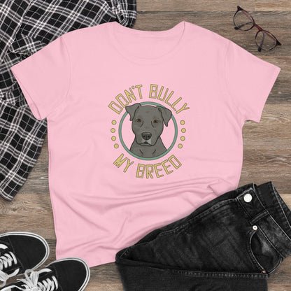 Don't Bully My Breed | Floppy Ears | Women's Midweight Cotton Tee - Detezi Designs - 23688344321715340130