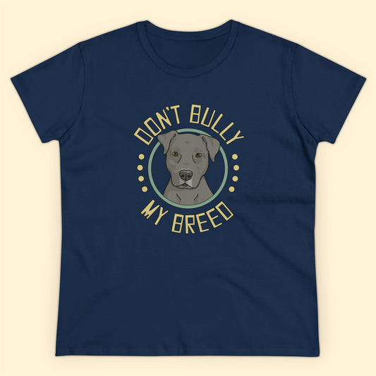 Don't Bully My Breed | Floppy Ears | Women's Midweight Cotton Tee - Detezi Designs - 23688344321715340130