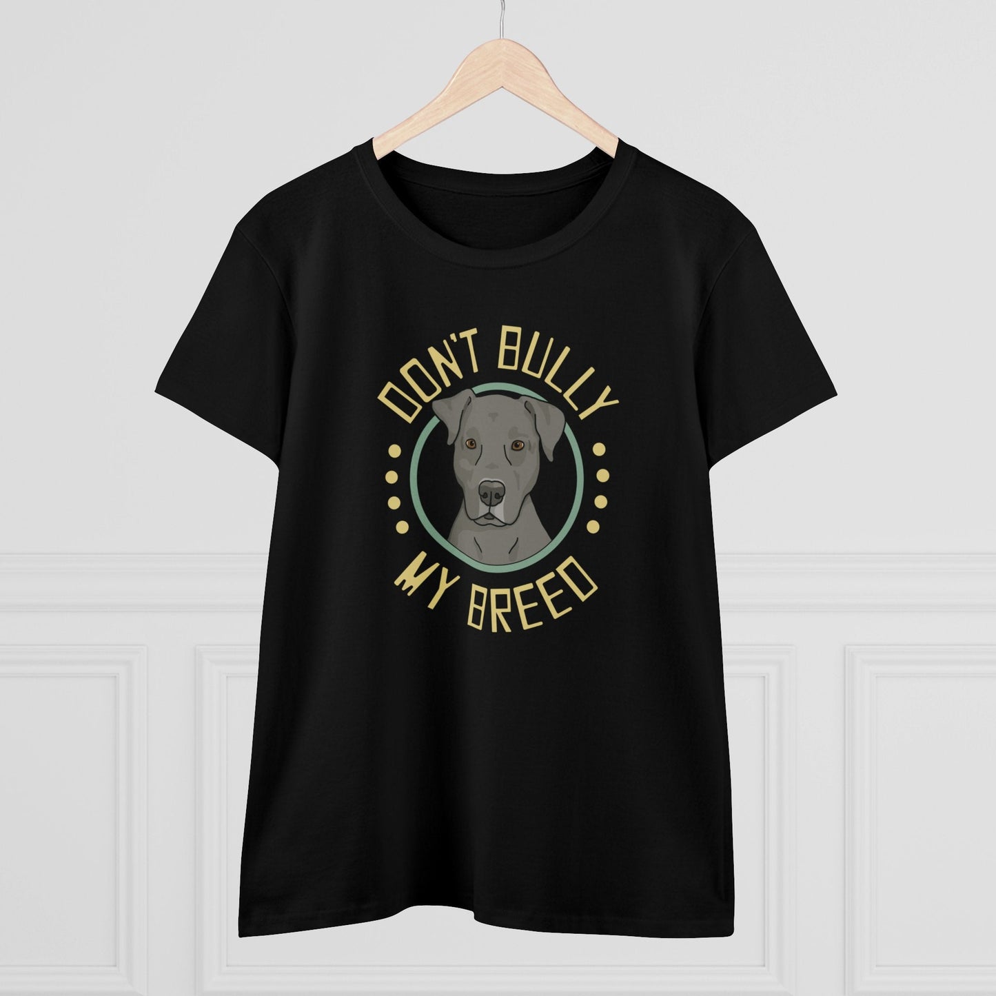 Don't Bully My Breed | Floppy Ears | Women's Midweight Cotton Tee - Detezi Designs - 23688344321715340130