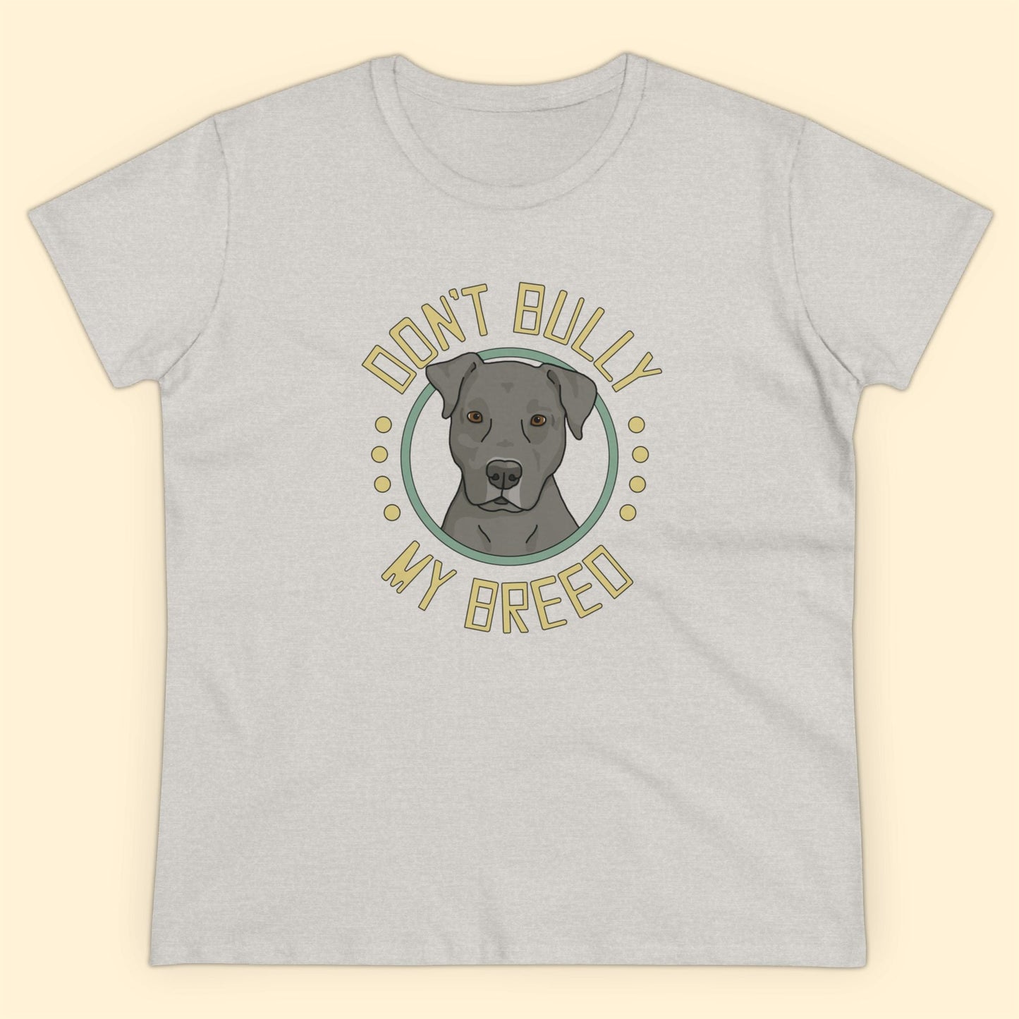 Don't Bully My Breed | Floppy Ears | Women's Midweight Cotton Tee - Detezi Designs - 31549512857533798565