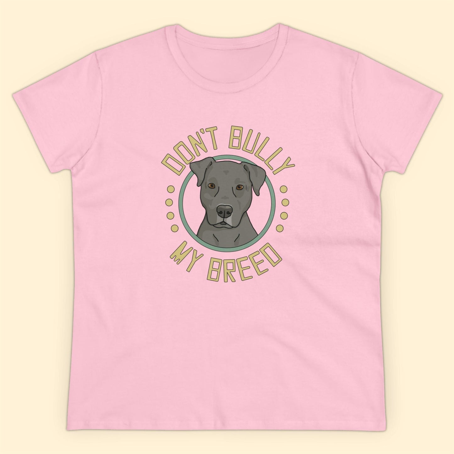 Don't Bully My Breed | Floppy Ears | Women's Midweight Cotton Tee - Detezi Designs - 31982399358707618280