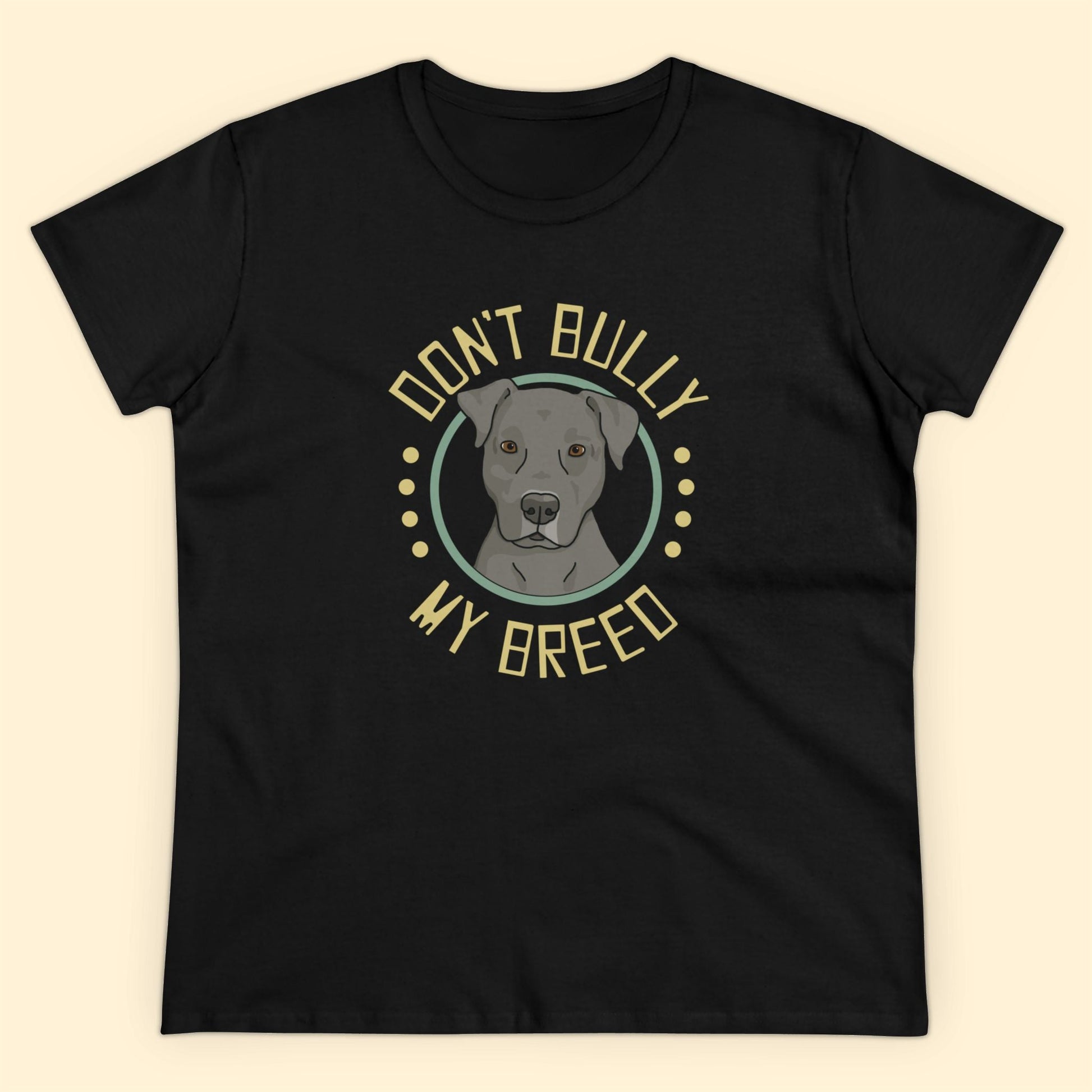 Don't Bully My Breed | Floppy Ears | Women's Midweight Cotton Tee - Detezi Designs - 32012190002299762602