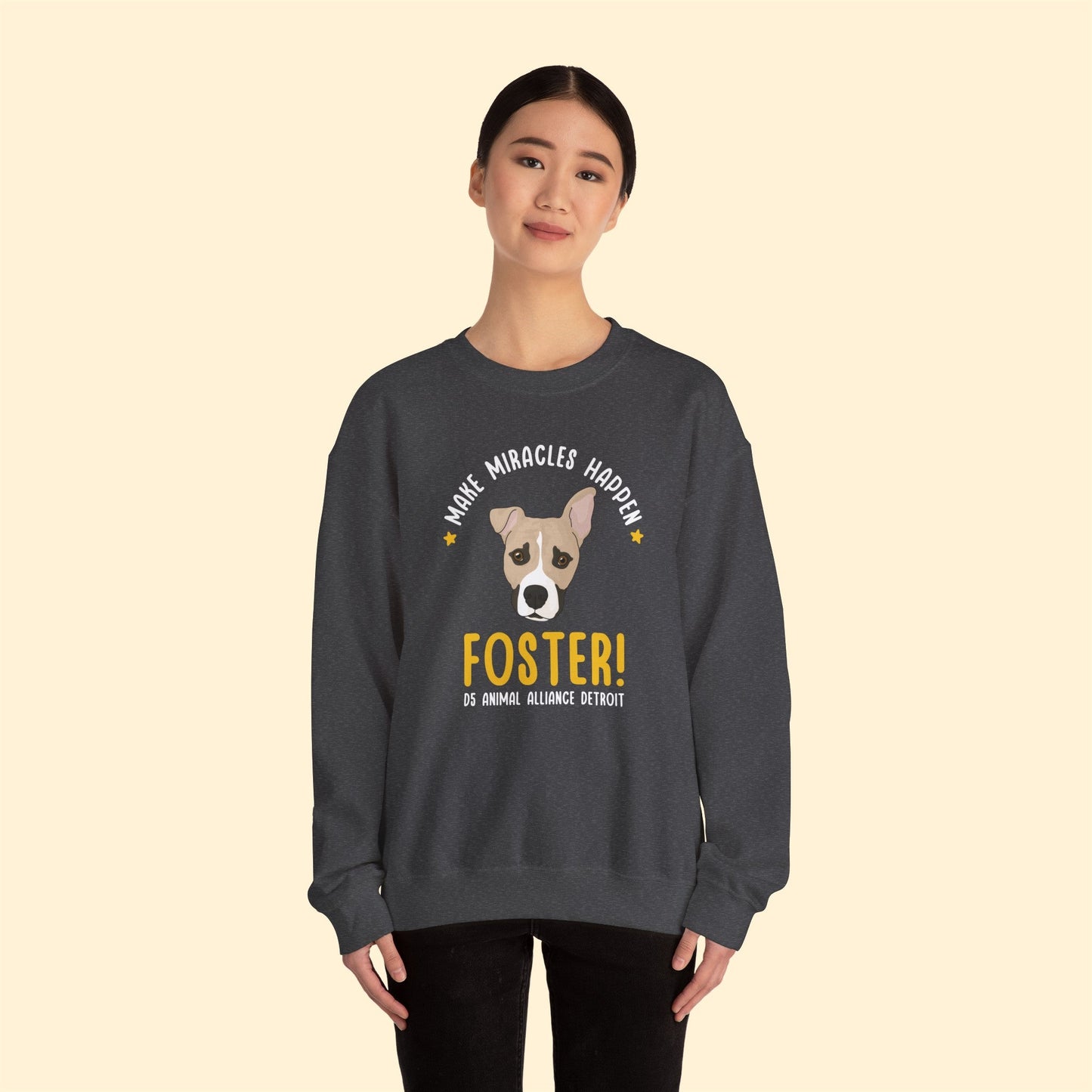 Drifter | 2-Sided Print | FUNDRAISER for D5 Animal Alliance Detroit | Crewneck Sweatshirt - Detezi Designs-11917573971838905804