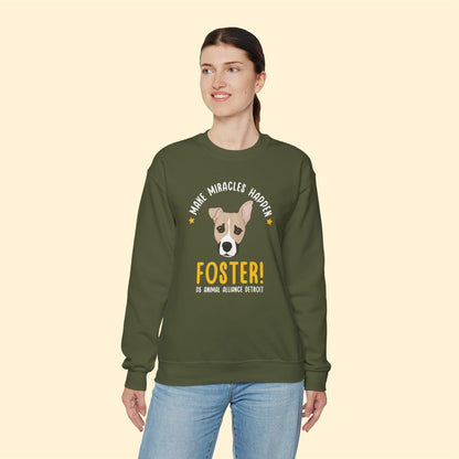 Drifter | 2-Sided Print | FUNDRAISER for D5 Animal Alliance Detroit | Crewneck Sweatshirt - Detezi Designs-11917573971838905804