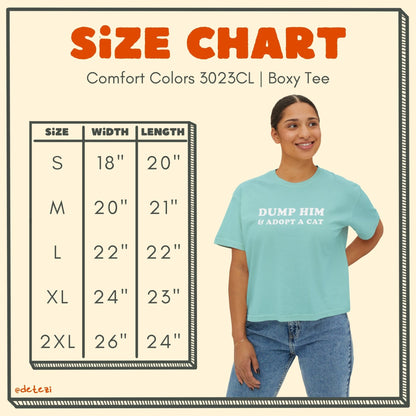 Dump Him & Adopt A Cat | Comfort Colors Boxy Tee - Detezi Designs - 52258717128448290093