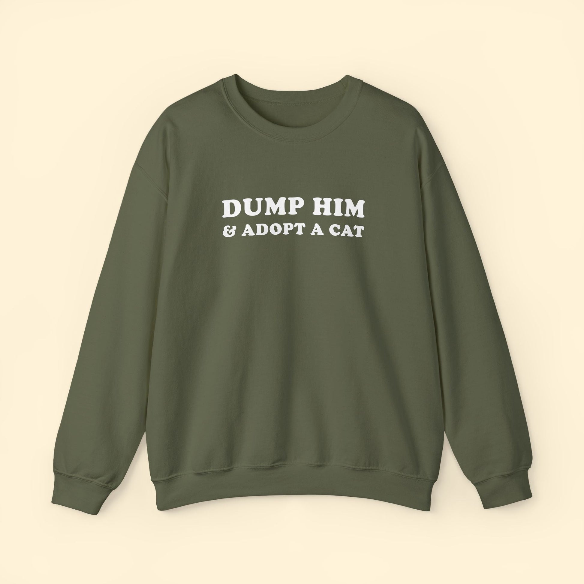 Dump Him & Adopt A Cat | Crewneck Sweatshirt - Detezi Designs - 33284203701900891895