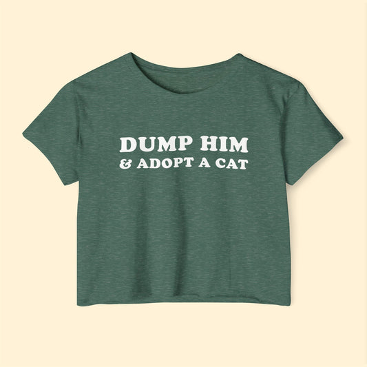 Dump Him & Adopt A Cat | Festival Crop Top - Detezi Designs - 33327829887601885585