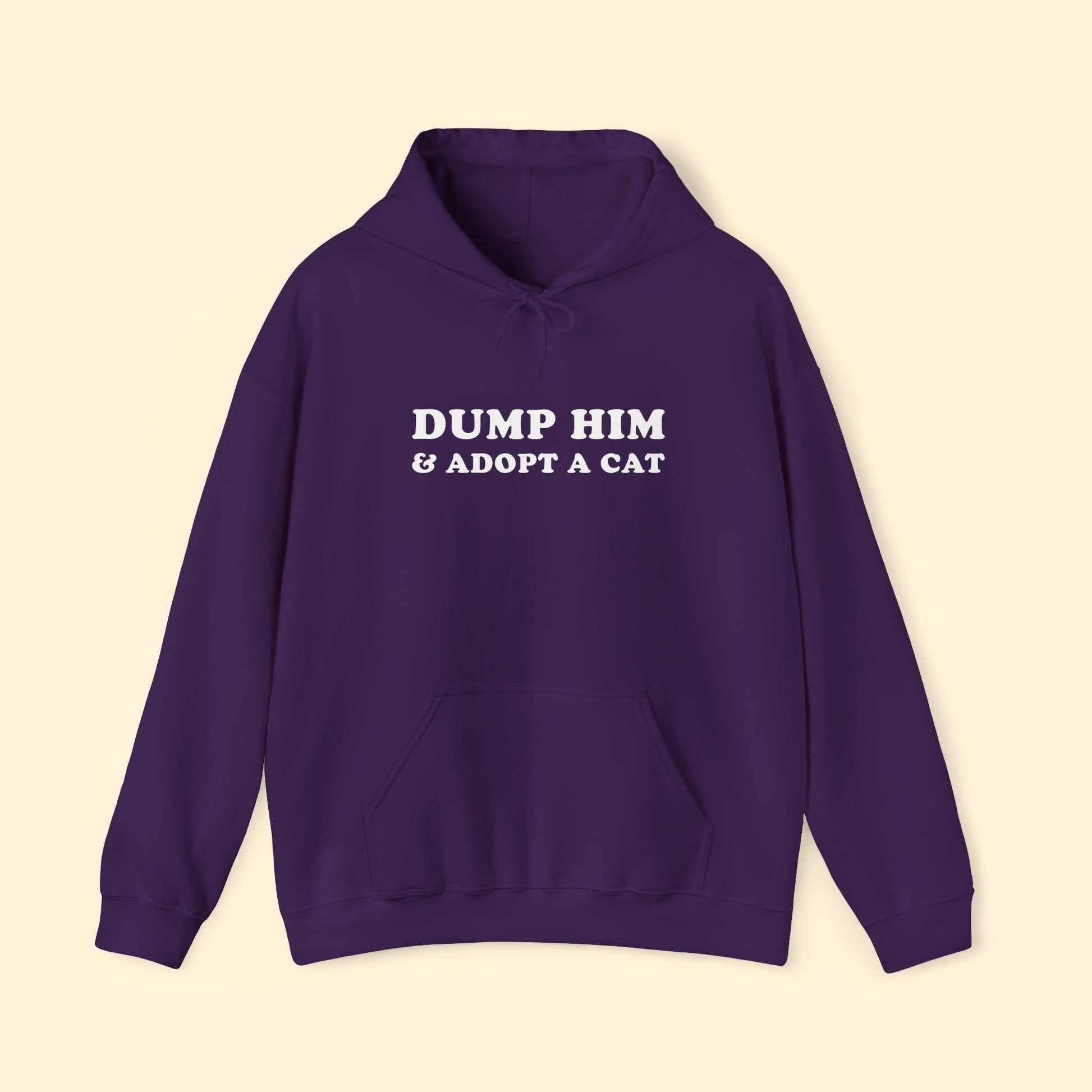Dump Him & Adopt A Cat | Hooded Sweatshirt - Detezi Designs - 30723162311943756962
