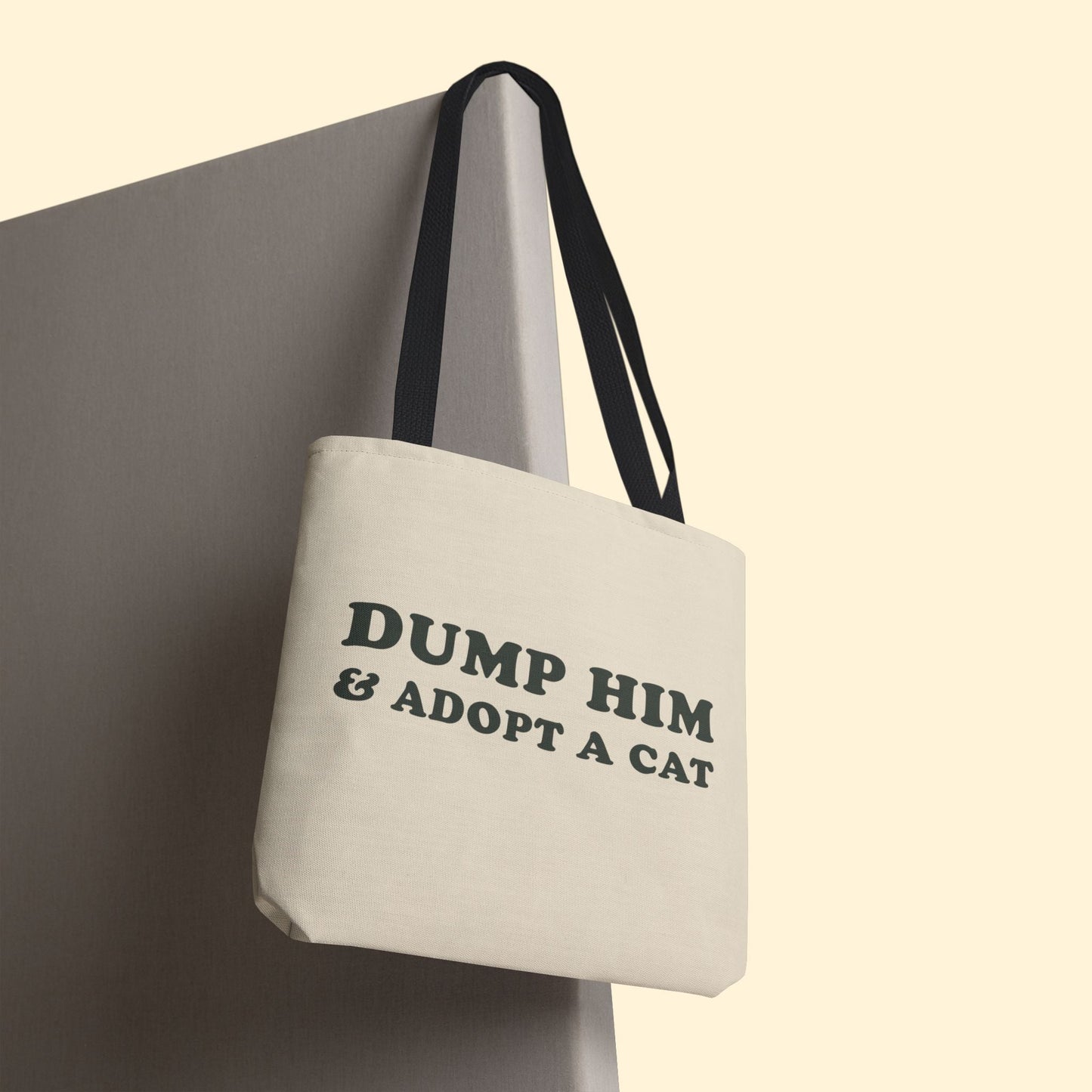 Dump Him & Adopt A Cat | Tote Bag - Detezi Designs - 22014151547213844340