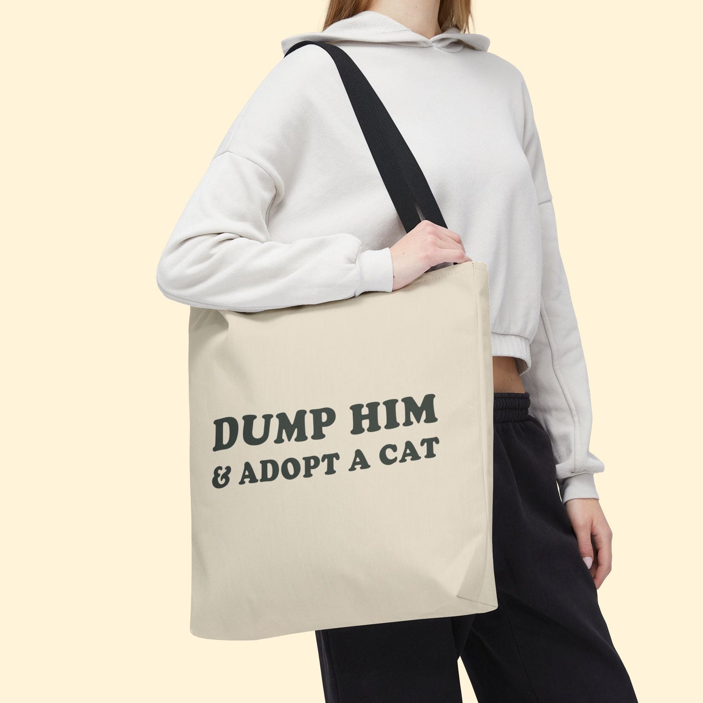 Dump Him & Adopt A Cat | Tote Bag - Detezi Designs - 22014151547213844340
