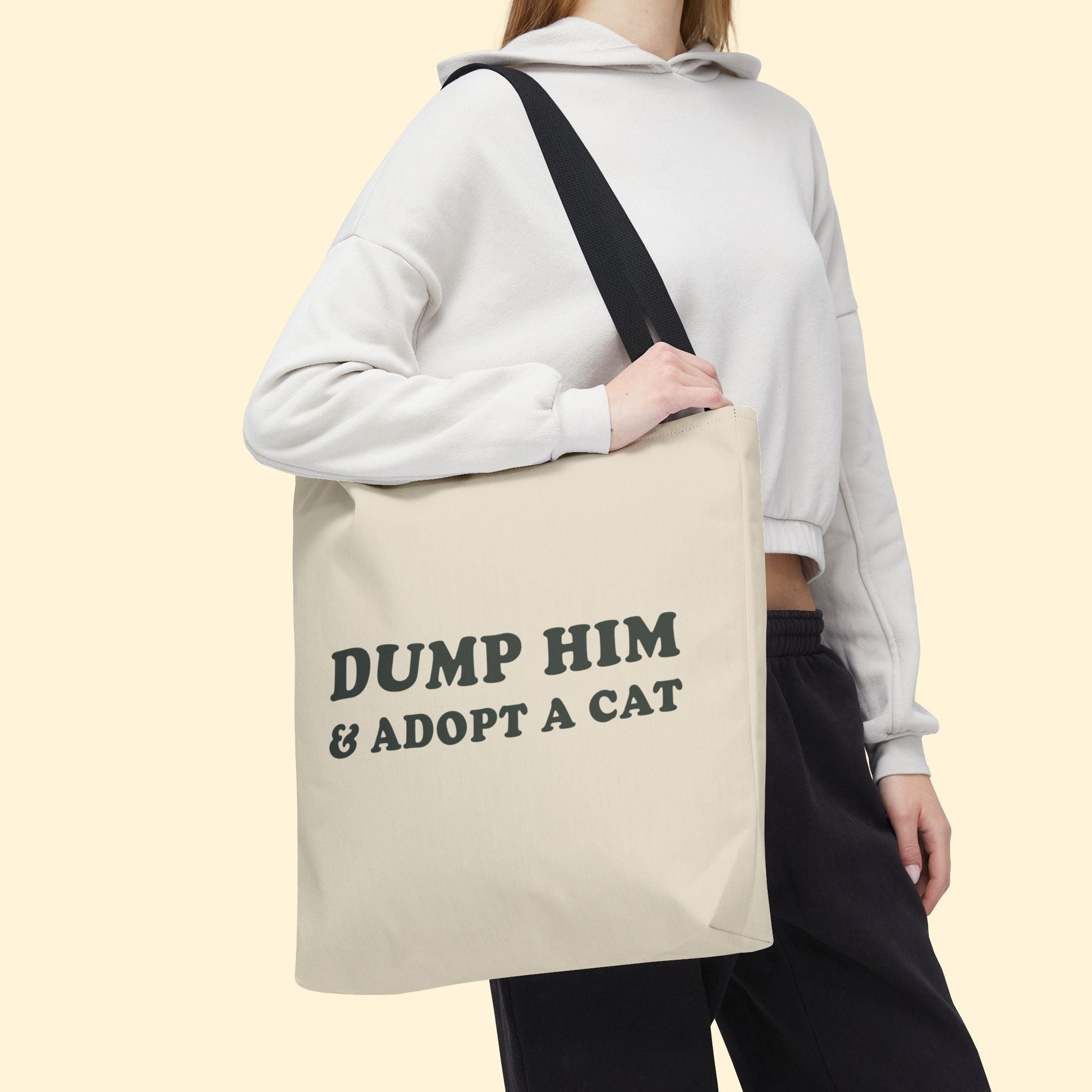 Dump Him & Adopt A Cat | Tote Bag - Detezi Designs - 22014151547213844340