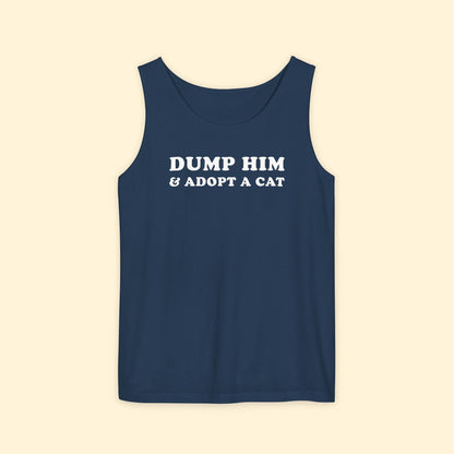 Dump Him & Adopt A Cat | Unisex Tank Top - Detezi Designs - 24267031089578277414
