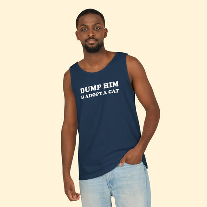 Dump Him & Adopt A Cat | Unisex Tank Top - Detezi Designs - 29189624254510278116