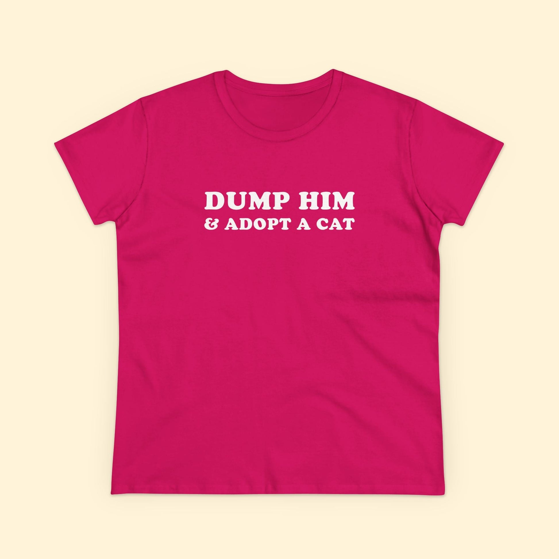 Dump Him & Adopt A Cat | Women's Midweight Cotton Tee - Detezi Designs - 64986921734044913602