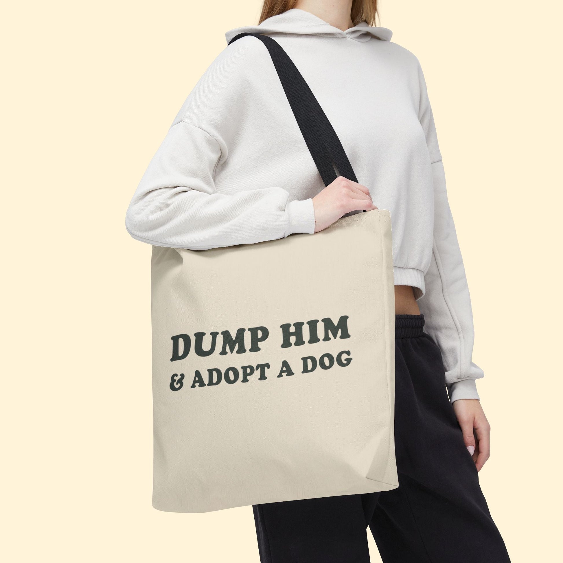 Dump Him & Adopt A Dog | Tote Bag - Detezi Designs - 27630888525608944692