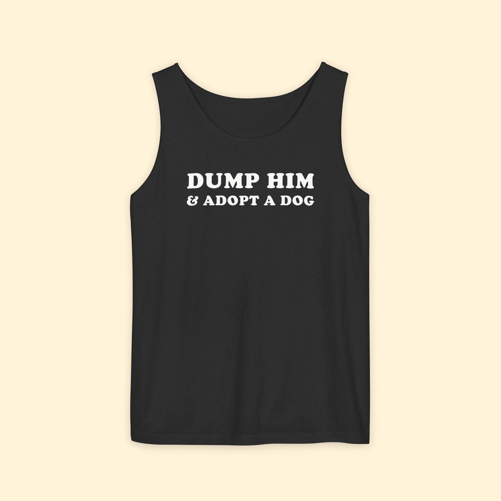 Dump Him & Adopt A Dog | Unisex Tank Top - Detezi Designs - 13740015469116819981