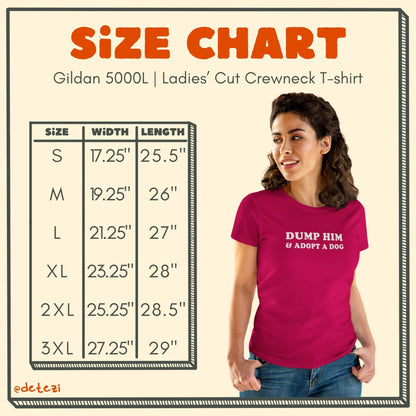 Dump Him & Adopt A Dog | Women's Midweight Cotton Tee - Detezi Designs - 51713579802074994994