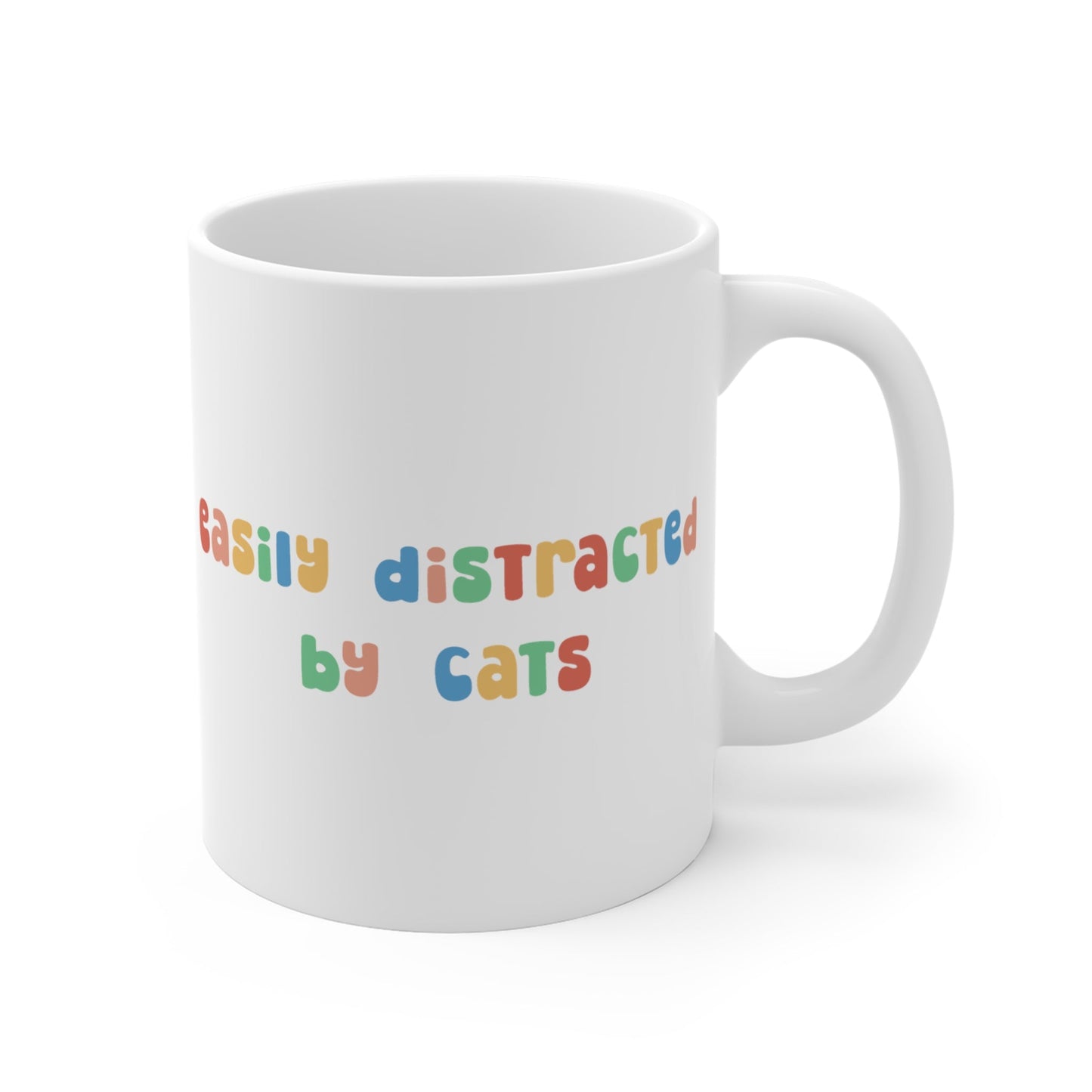 Easily Distracted by Cats | 11oz Mug - Detezi Designs-11847180695798885083