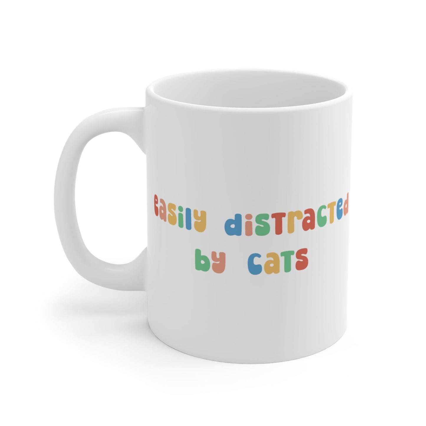 Easily Distracted by Cats | 11oz Mug - Detezi Designs-11847180695798885083