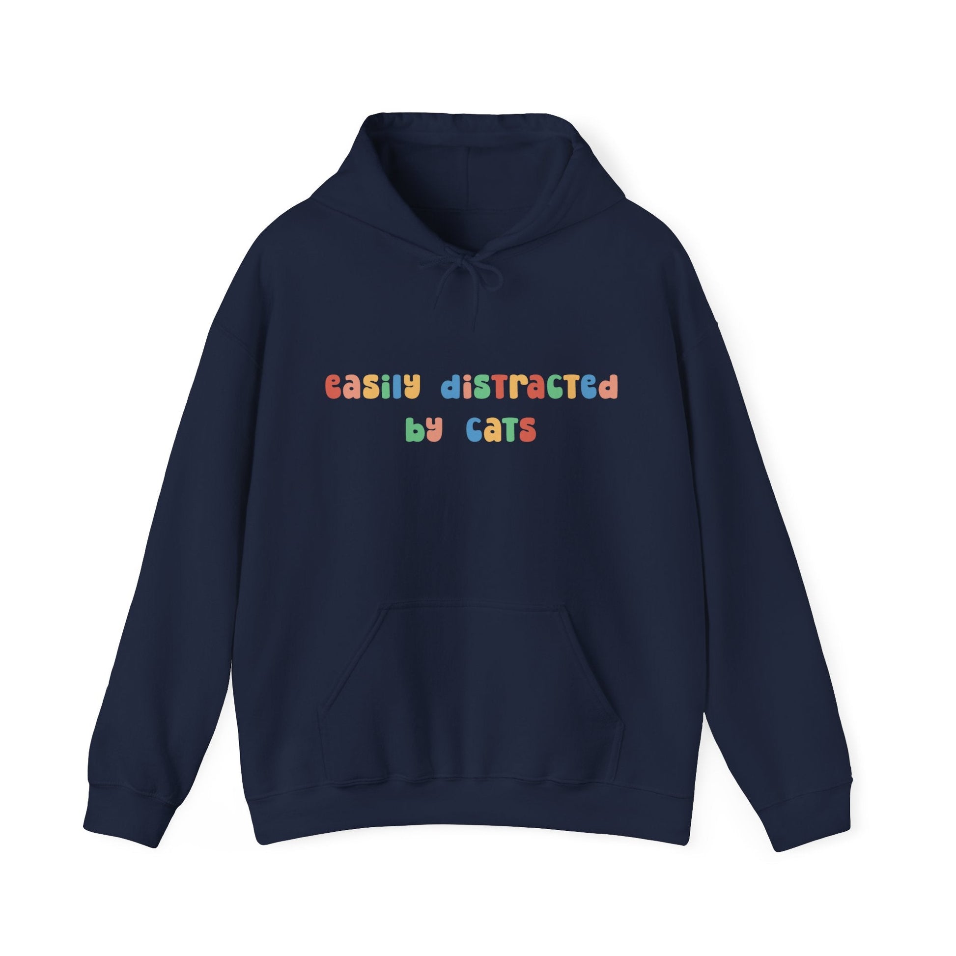 Easily Distracted by Cats | Hooded Sweatshirt - Detezi Designs-20180125828731417987
