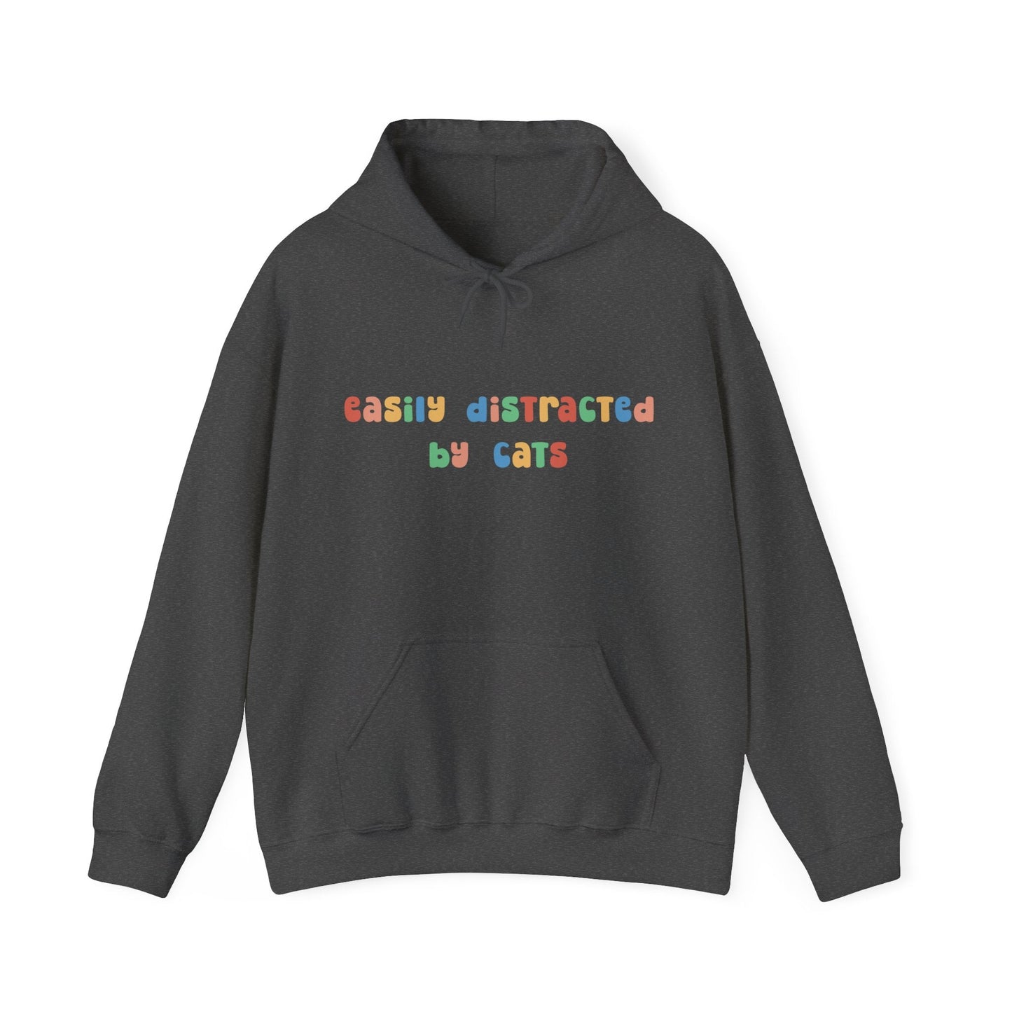 Easily Distracted by Cats | Hooded Sweatshirt - Detezi Designs-24735350219442996195
