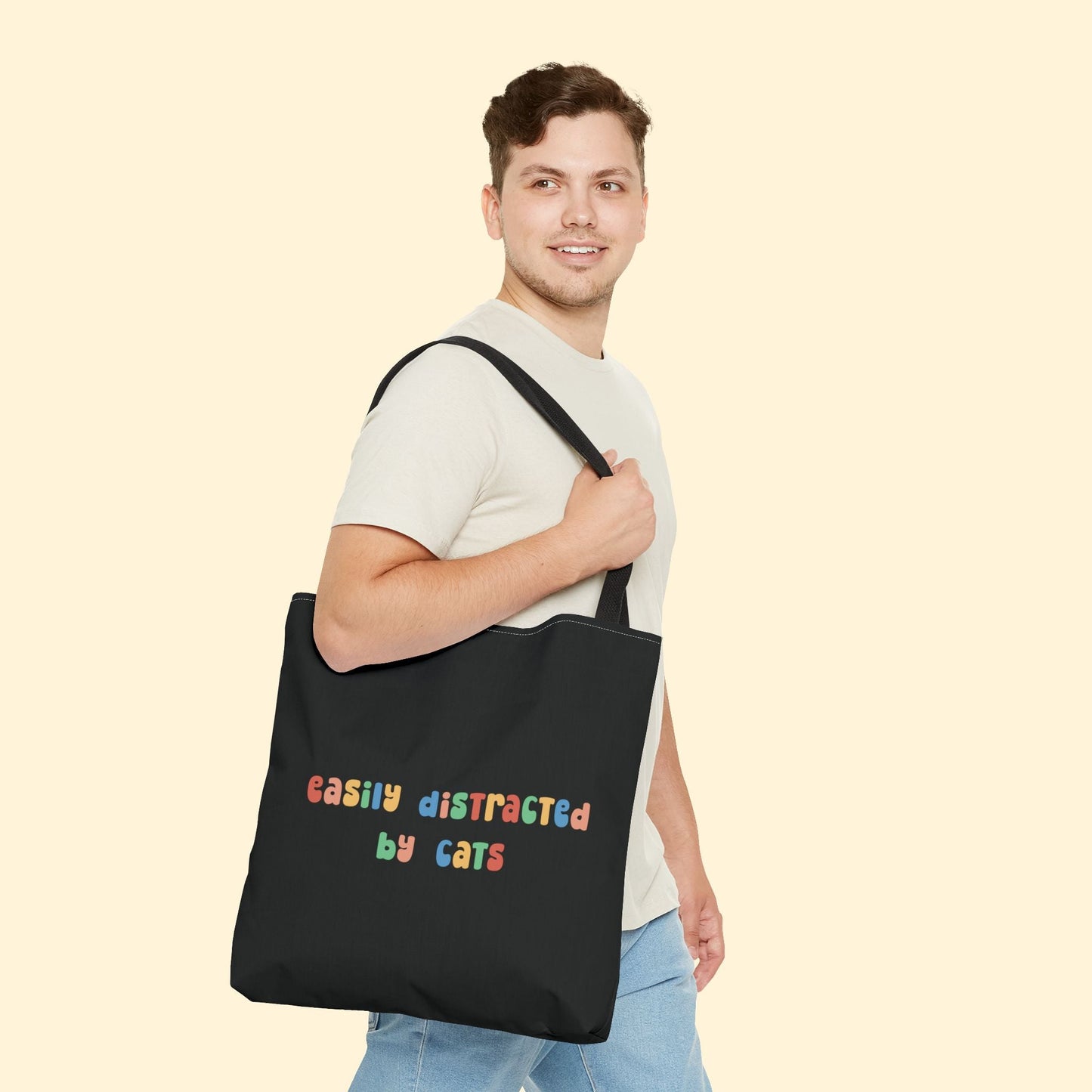 Easily Distracted by Cats | Tote Bag - Detezi Designs - 45356630125804741511