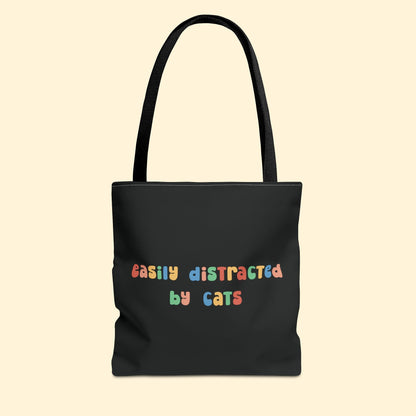 Easily Distracted by Cats | Tote Bag - Detezi Designs - 54376882812916294322