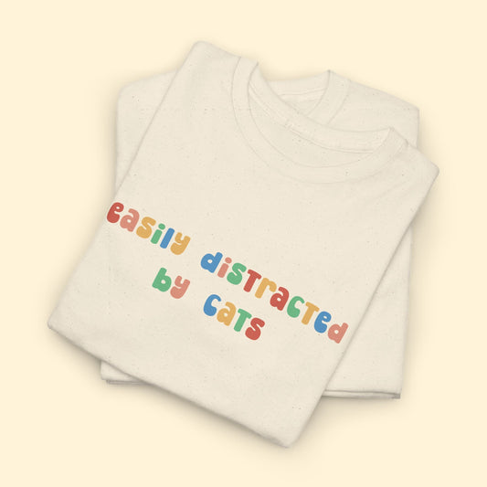 Easily Distracted By Cats | Unisex Tee - Detezi Designs - 15674437069929206490