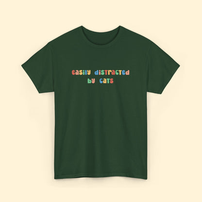 Easily Distracted By Cats | Unisex Tee - Detezi Designs - 29213324222947759124
