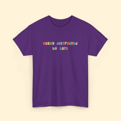 Easily Distracted By Cats | Unisex Tee - Detezi Designs - 32393750952014806173