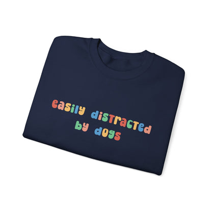 Easily Distracted by Dogs | Crewneck Sweatshirt - Detezi Designs-17906664993087927882