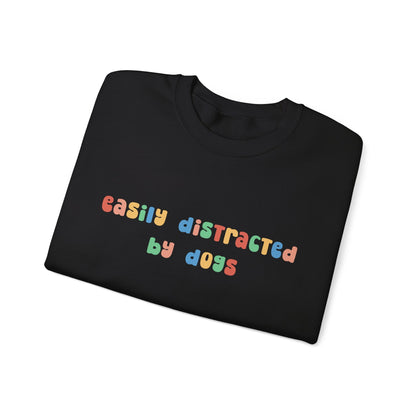 Easily Distracted by Dogs | Crewneck Sweatshirt - Detezi Designs-17906664993087927882