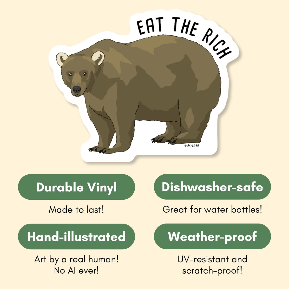 Eat The Rich | Vinyl Sticker - Detezi Designs-