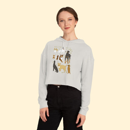 Fall In Love With A Shelter Dog | Cropped Hooded Sweatshirt - Detezi Designs - 10263238579439976491