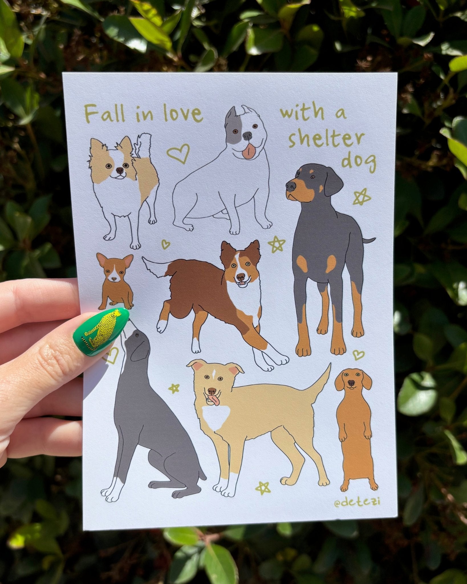 Fall In Love With A Shelter Dog | Giclée Fine Art Print - Detezi Designs - 