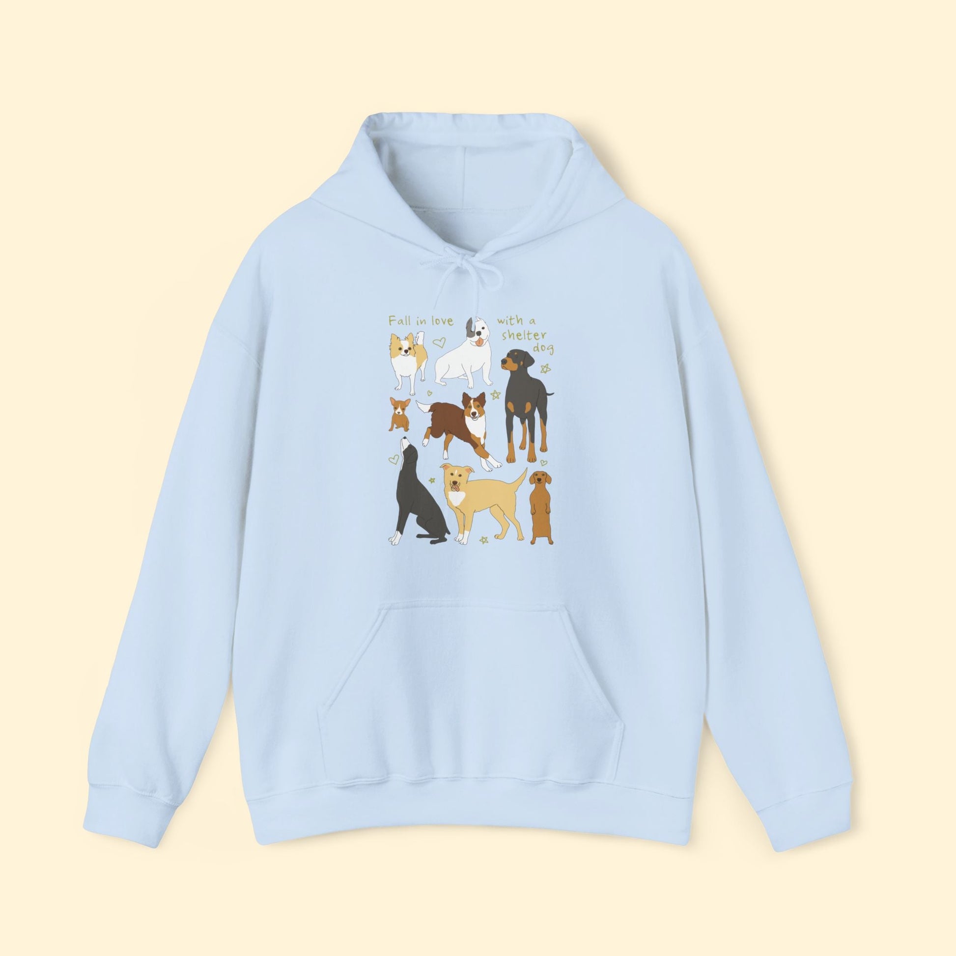 Fall In Love With A Shelter Dog | Hooded Sweatshirt - Detezi Designs - 22745828882736744788