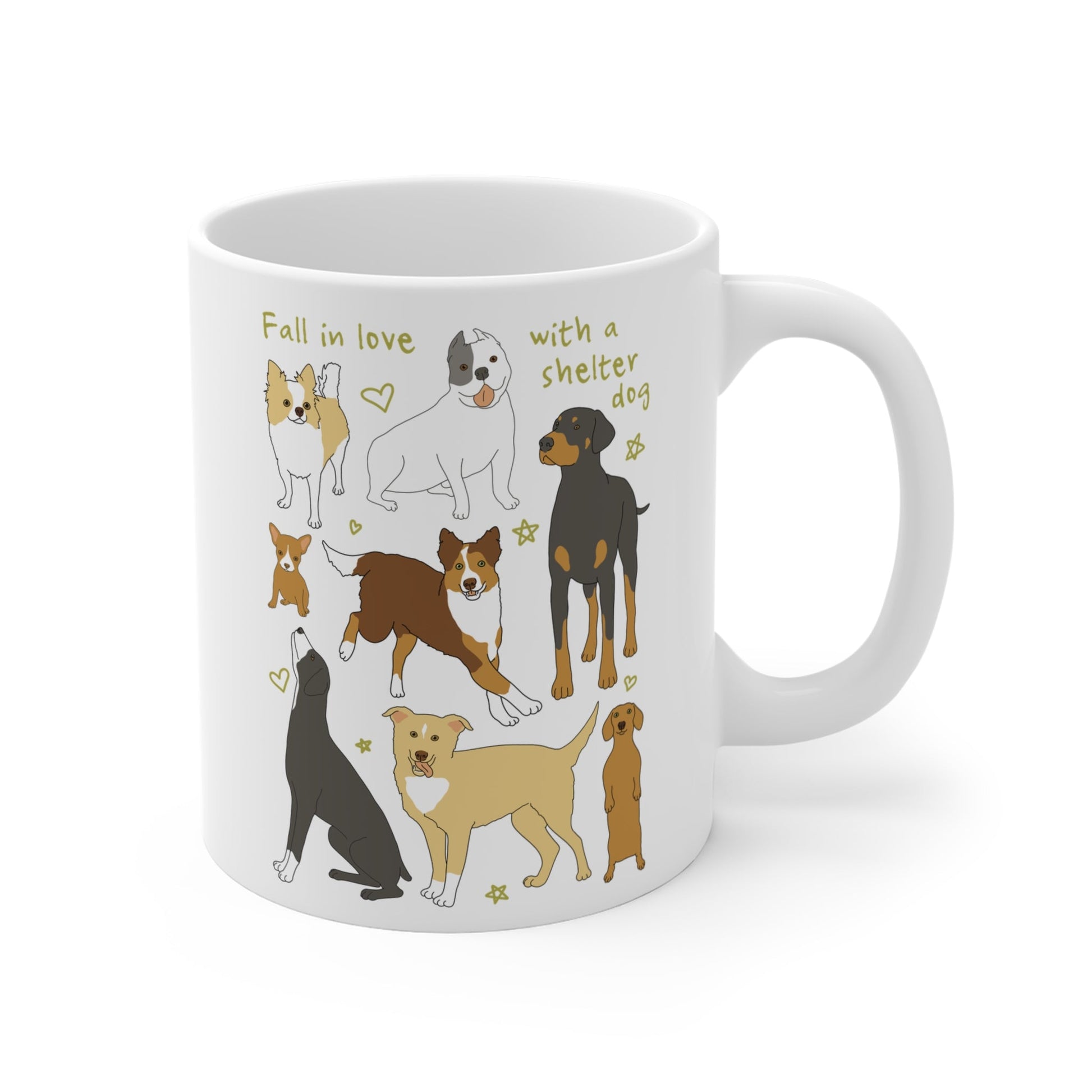 Fall In Love With A Shelter Dog | Mug - Detezi Designs - 39038861848081765776