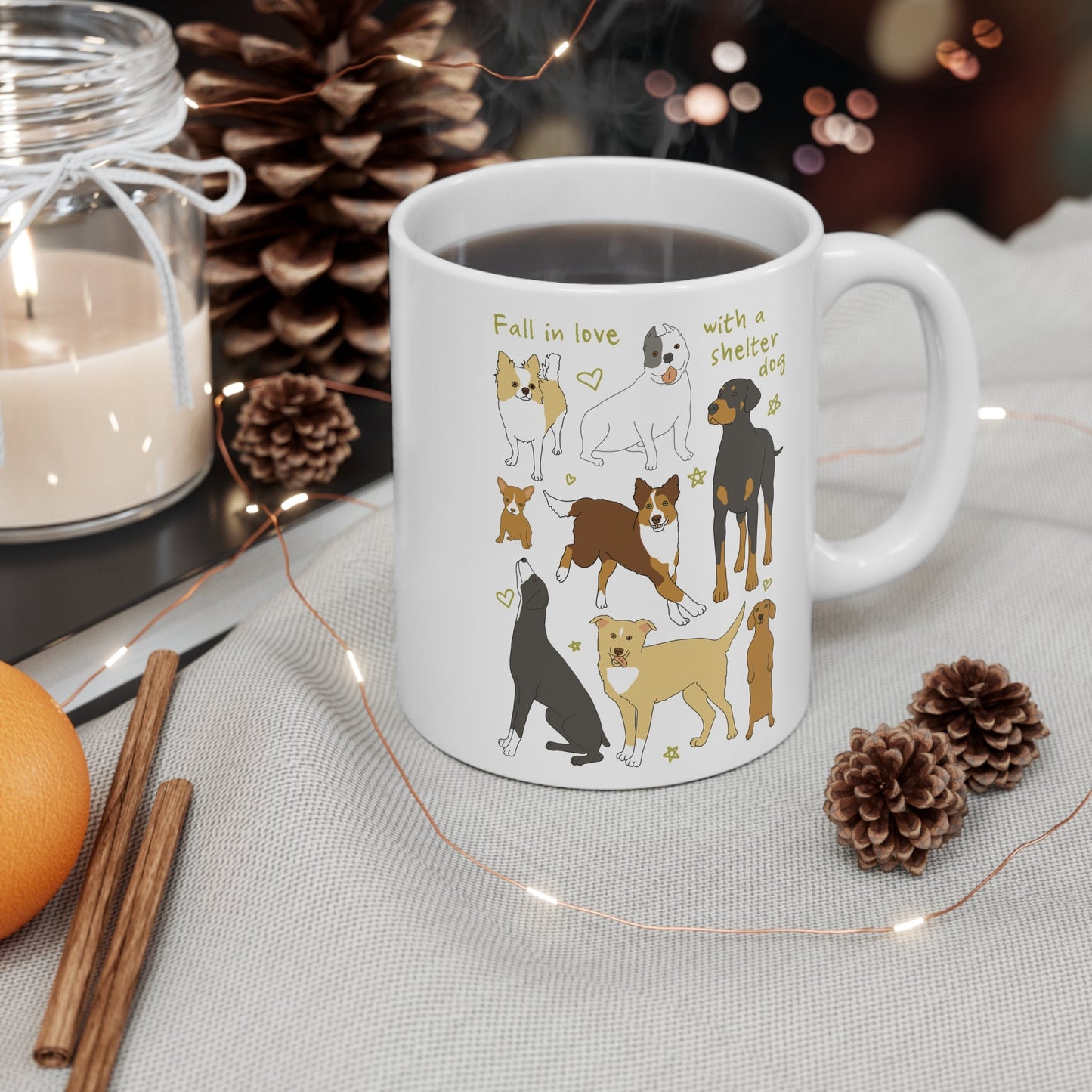 Fall In Love With A Shelter Dog | Mug - Detezi Designs - 39038861848081765776