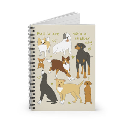 Fall In Love With A Shelter Dog | Notebook - Detezi Designs - 18698579378373048411