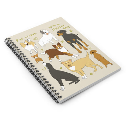 Fall In Love With A Shelter Dog | Notebook - Detezi Designs - 18698579378373048411