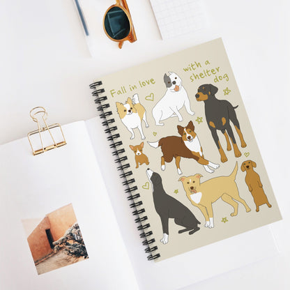 Fall In Love With A Shelter Dog | Notebook - Detezi Designs - 18698579378373048411