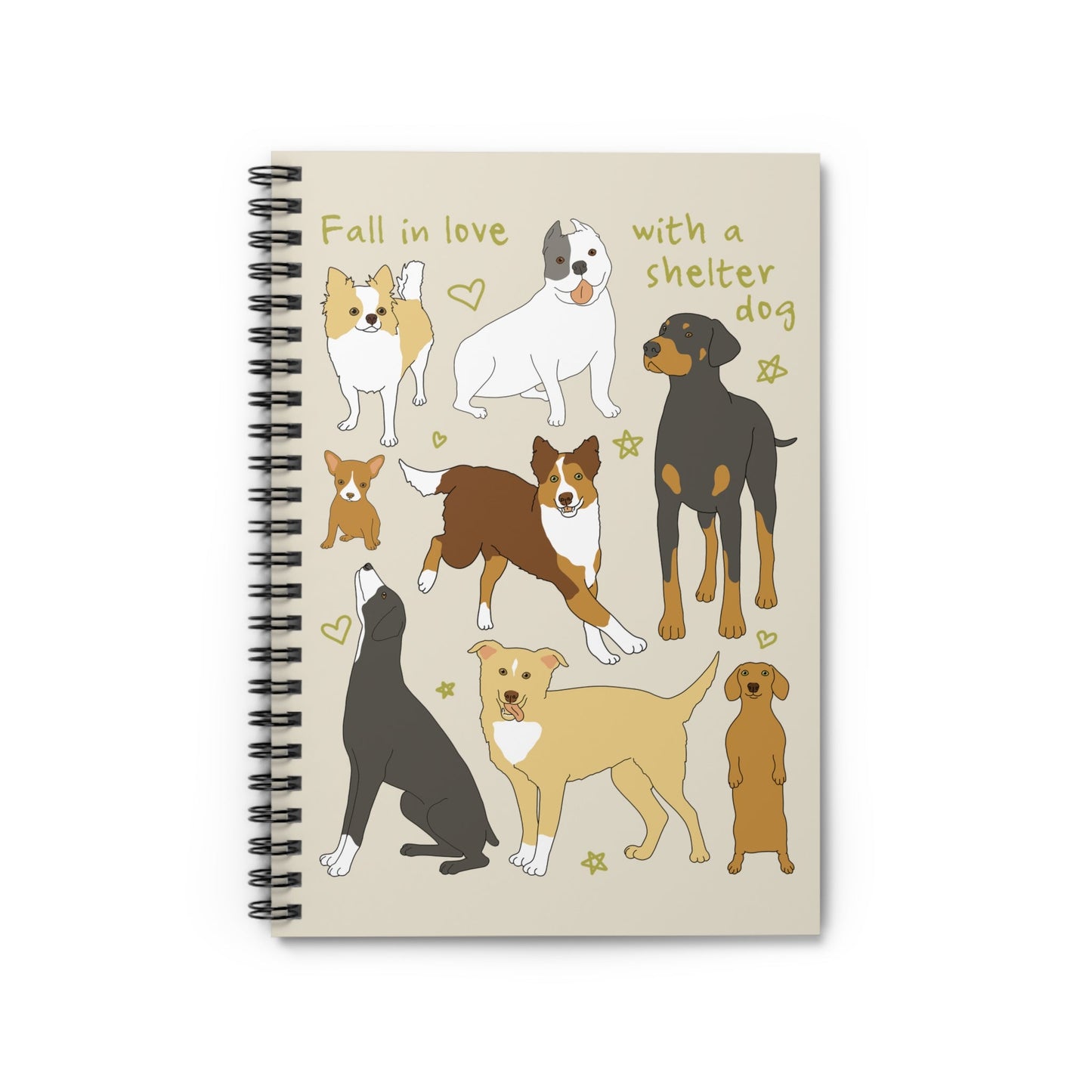 Fall In Love With A Shelter Dog | Notebook - Detezi Designs - 18698579378373048411