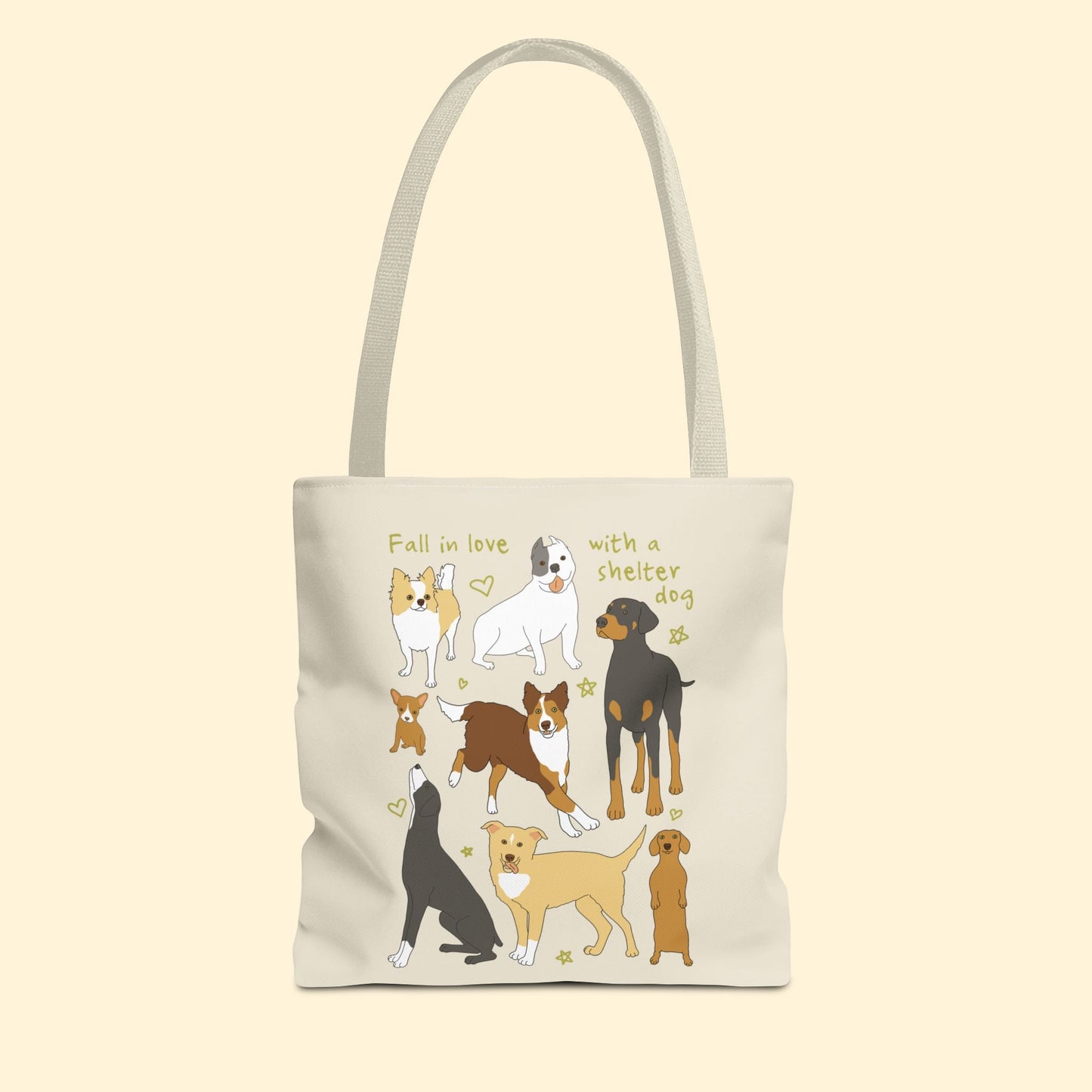 Fall In Love With A Shelter Dog | Tote Bag - Detezi Designs - 59870255700292408566